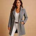 Elegant Women's Coat With Classic Collar Fit 0
