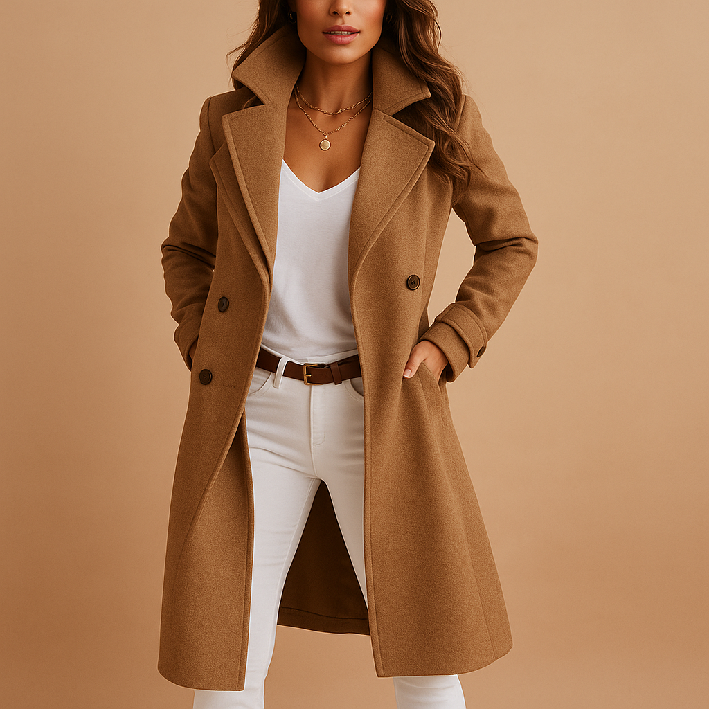 Elegant Women's Coat With Classic Collar Fit 1