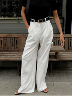 Elegant Women's Wide Leg Trousers, Relaxed Fit 2