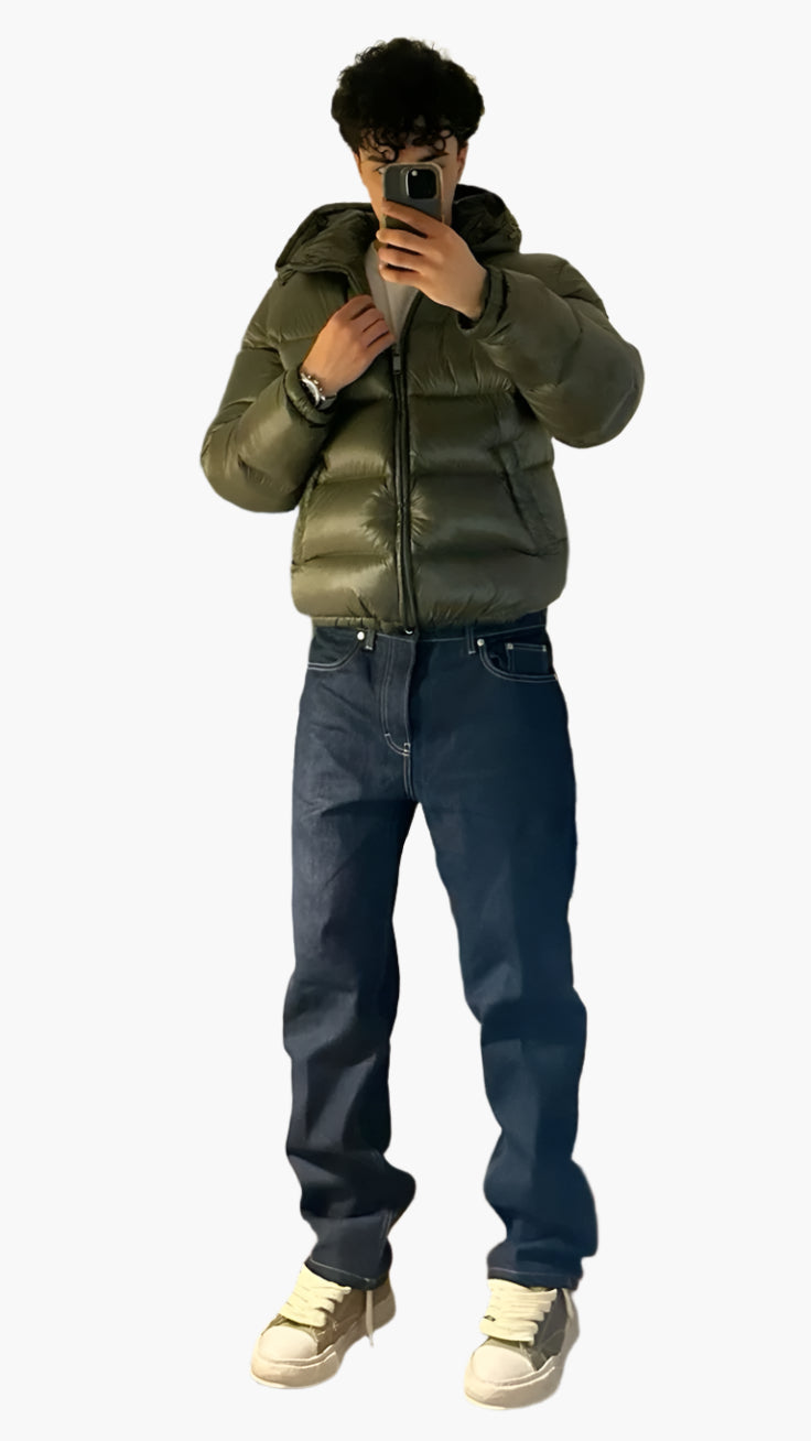 Modern Men's Puffer Jacket With Hooded Design 1