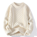 Relaxed Men's Cable Knit Sweater With Texture 0