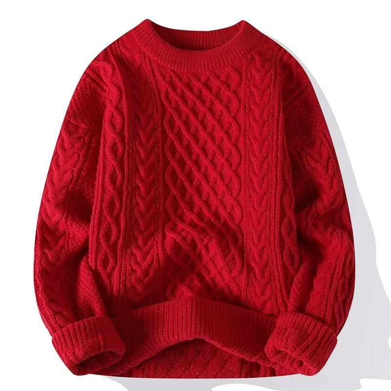 Relaxed Men's Cable Knit Sweater With Texture 4