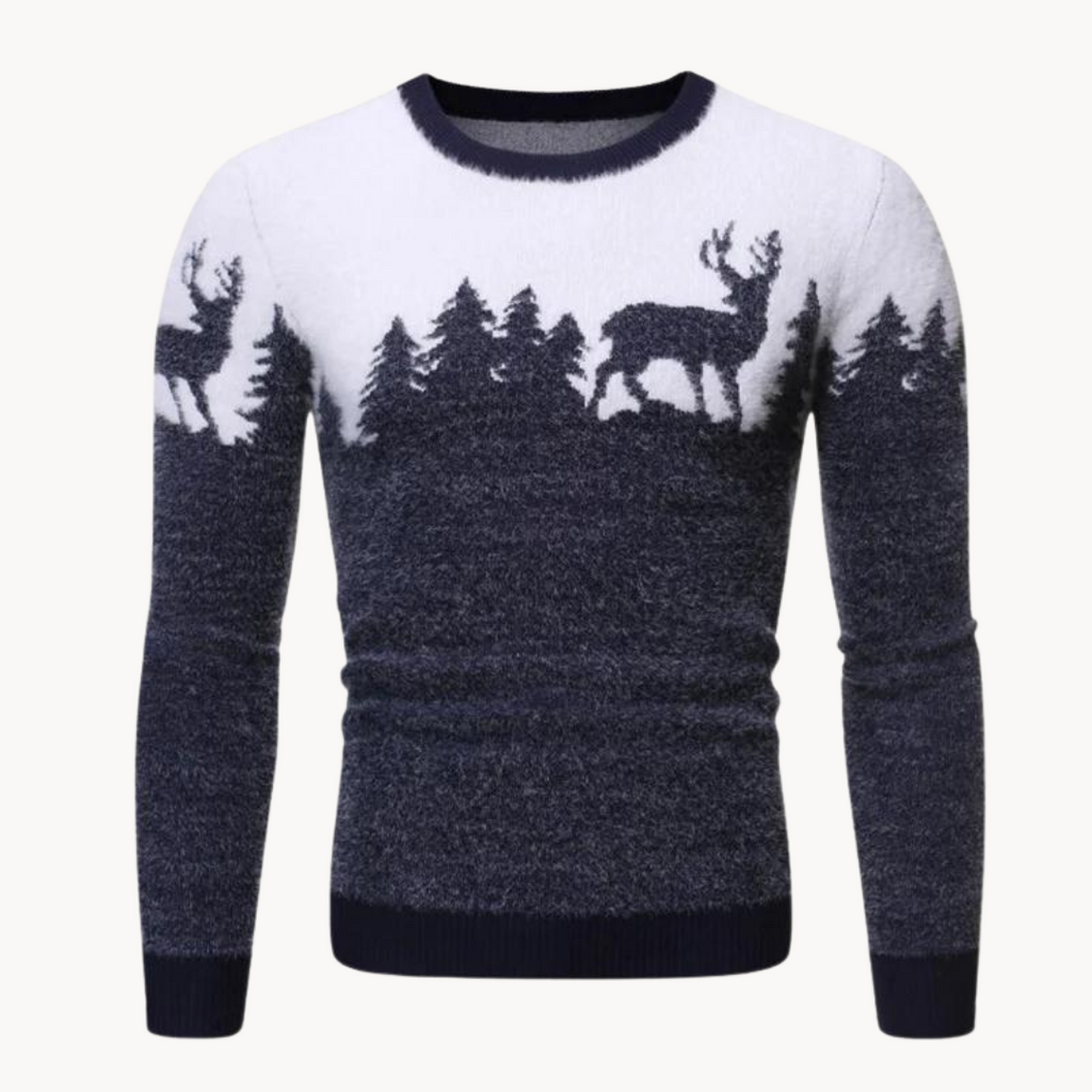Relaxed Men's Jumper With Christmas Motif 0