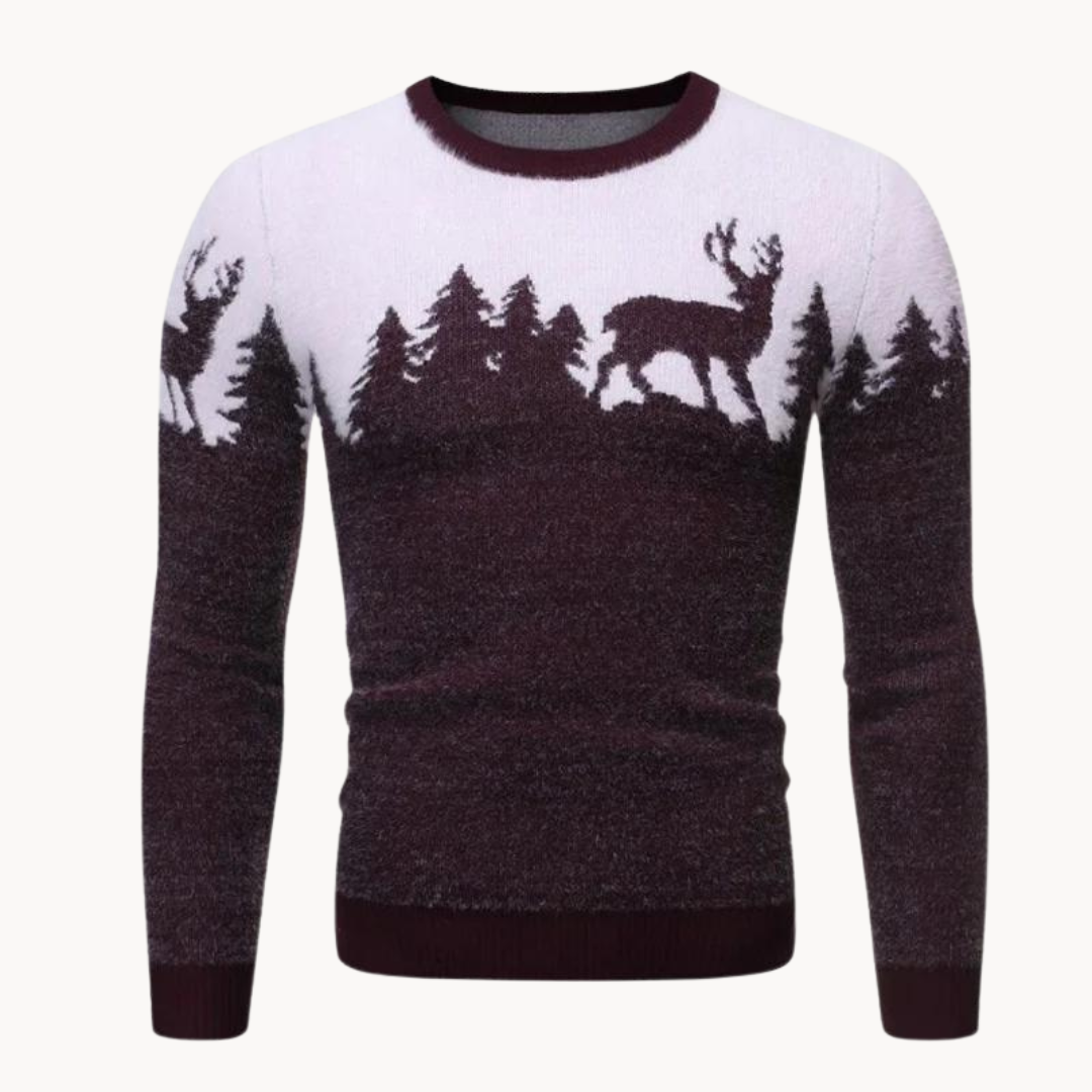Relaxed Men's Jumper With Christmas Motif 2