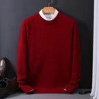 Relaxed Men's Sweater with Crew Neck Design 0