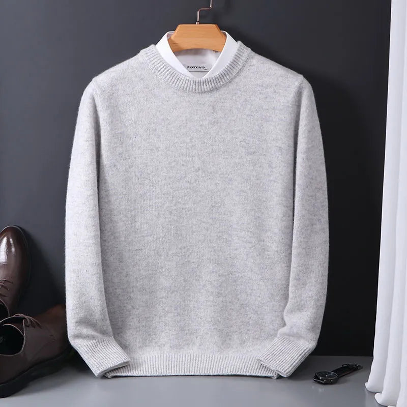 Relaxed Men's Sweater with Crew Neck Design 4