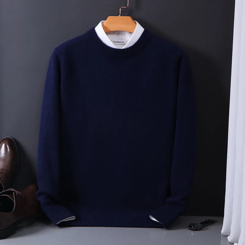 Relaxed Men's Sweater with Crew Neck Design 9