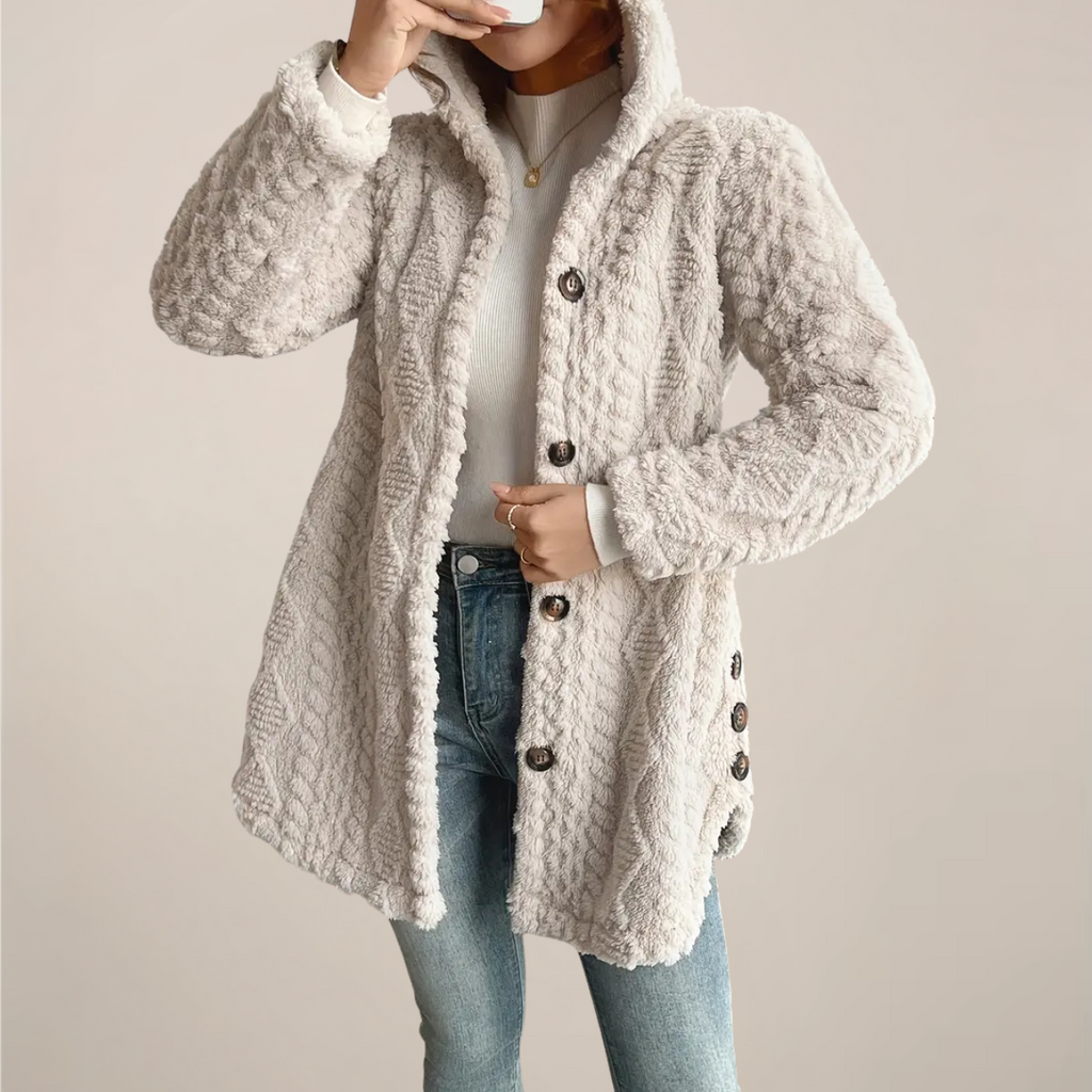 Women's Cardigan Hooded Textured Cotton Relaxed Fit for Spring Layering 3