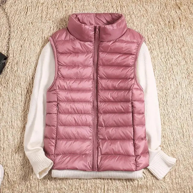 Women's Puffer Vest Lightweight Zip Front Quilted Casual Layering Slim Fit 1