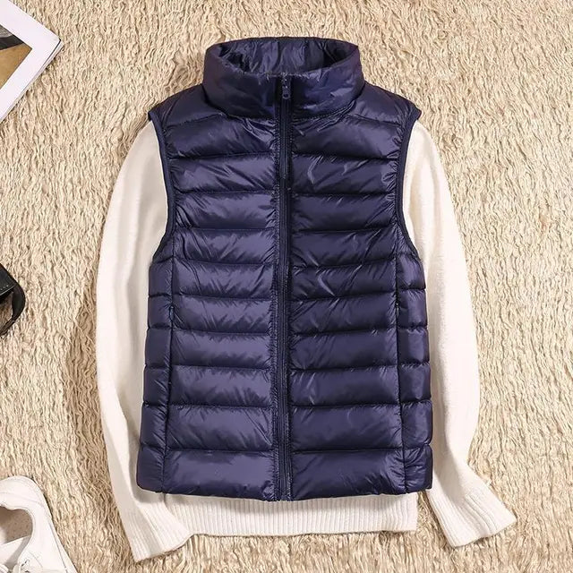 Women's Puffer Vest Lightweight Zip Front Quilted Casual Layering Slim Fit 10