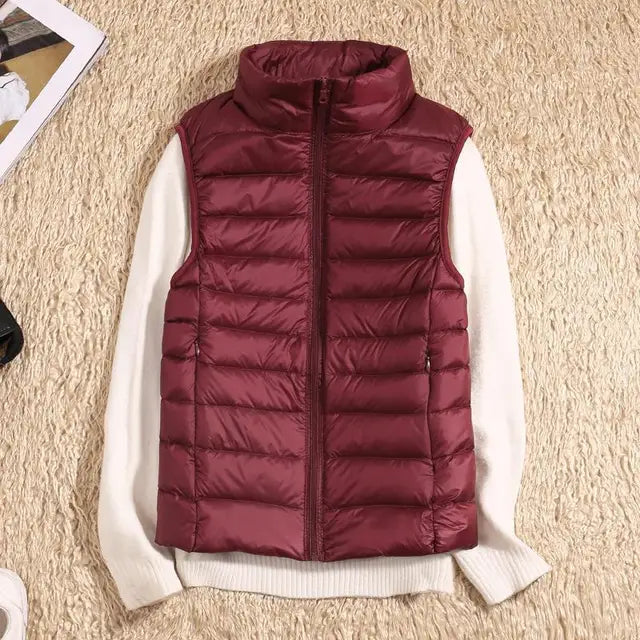 Women's Puffer Vest Lightweight Zip Front Quilted Casual Layering Slim Fit 11