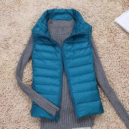 Women's Puffer Vest Lightweight Zip Front Quilted Casual Layering Slim Fit 2