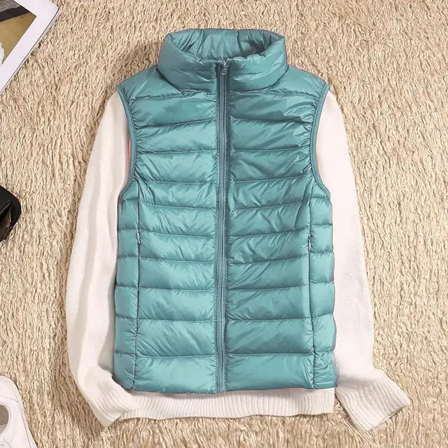 Women's Puffer Vest Lightweight Zip Front Quilted Casual Layering Slim Fit 3