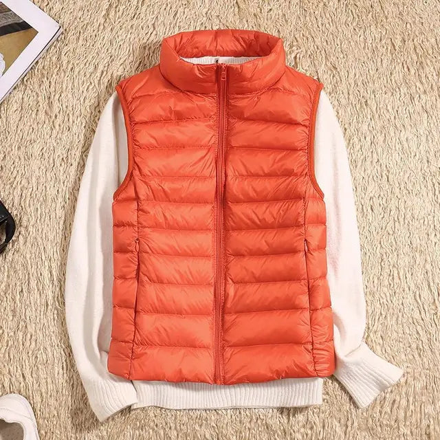 Women's Puffer Vest Lightweight Zip Front Quilted Casual Layering Slim Fit 4