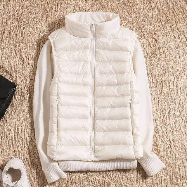 Women's Puffer Vest Lightweight Zip Front Quilted Casual Layering Slim Fit 7