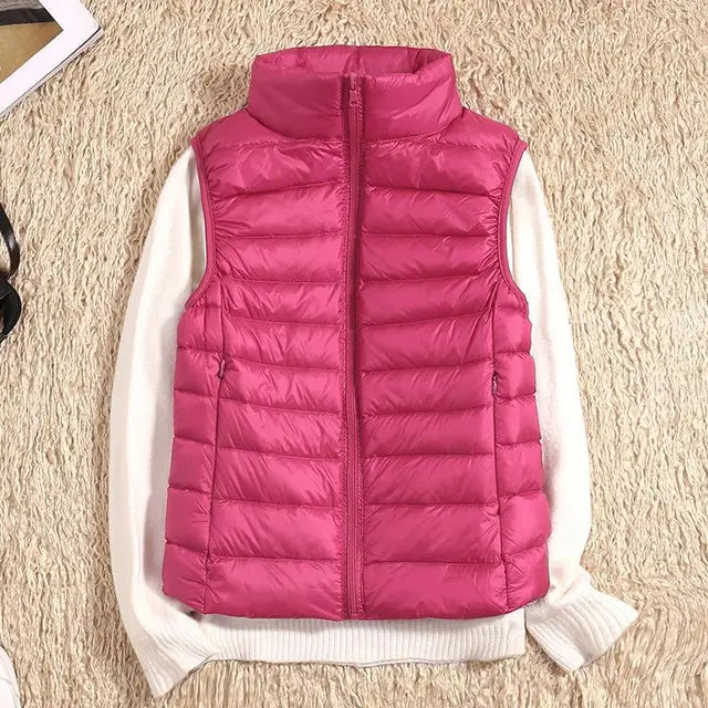 Women's Puffer Vest Lightweight Zip Front Quilted Casual Layering Slim Fit 8