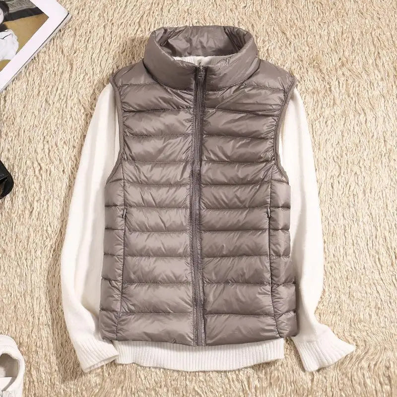 Women's Puffer Vest Lightweight Zip Front Quilted Casual Layering Slim Fit 9